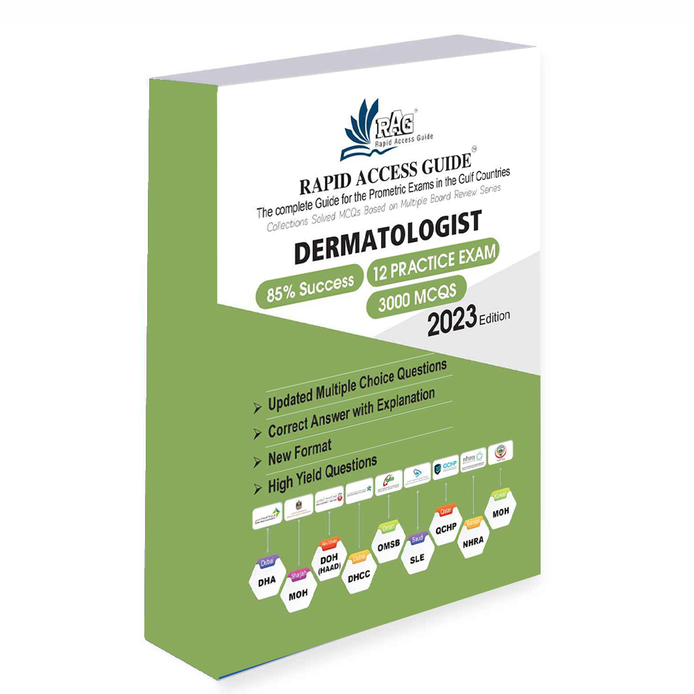 کتاب آزمون های پرومتریک پوست DERMATOLOGIST MCQ BOOK | PROMETRIC EXAM QUESTIONS – ۲۰۲۳
