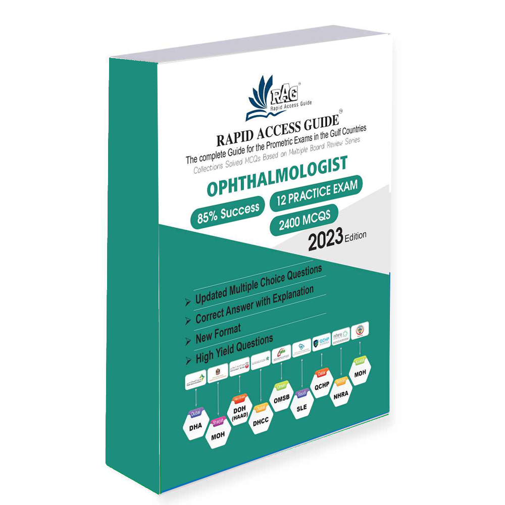 کتاب چشم پزشکی آزمون های پرومتریک OPHTHALMOLOGIST EXAM BOOK | PROMETRIC MCQ QUESTIONS – ۲۰۲۳